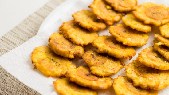 Smashed pan-fried plantains