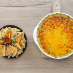 Cheesy Chicken Pot Pie Dip with Dippers